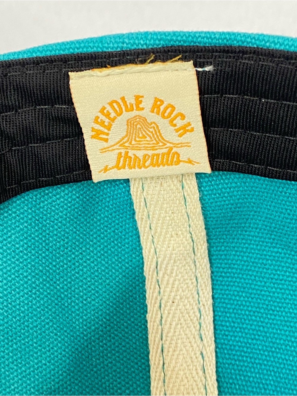 Needle Rock Threads Telluride Canvas Hat Teal 100% Cotton Mountains & Rainbow - Picture 9 of 14